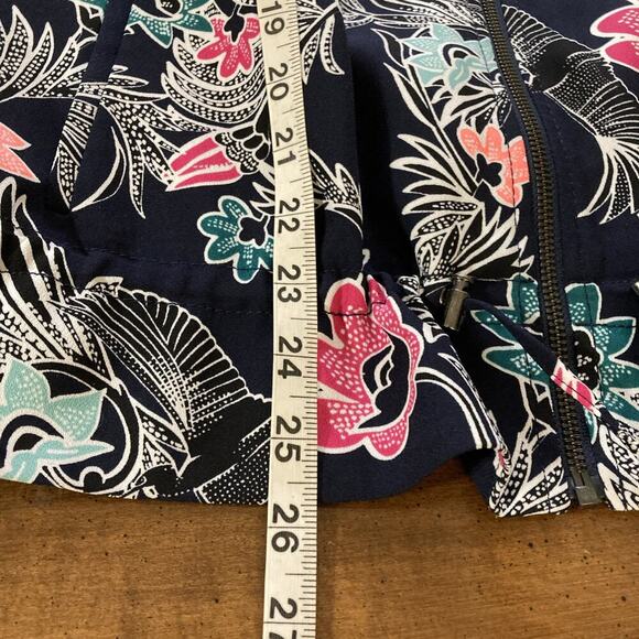 Banana Republic Women’s Floral Jacket Sz XL NWOT Navy Lined Bird Colorful - Picture 8 of 10